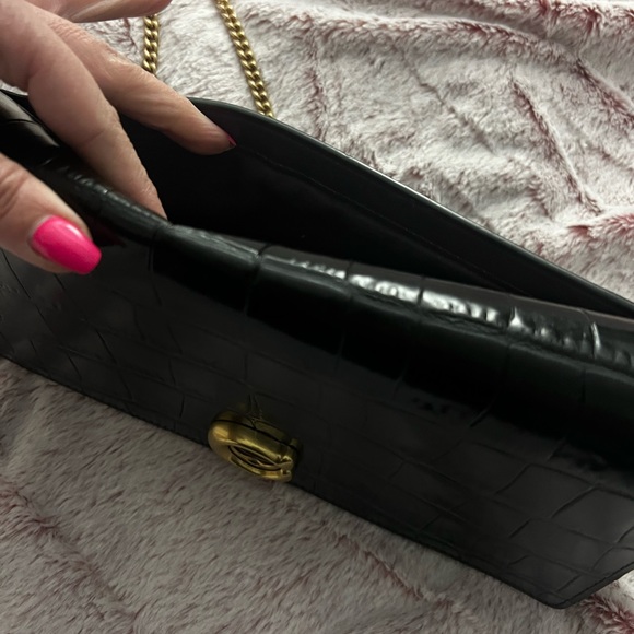 Coach crocodile leather black bag with gold straps —- mint mint condition - Picture 3 of 6
